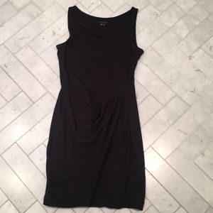 Theory sleeveless cotton dress with drape detail